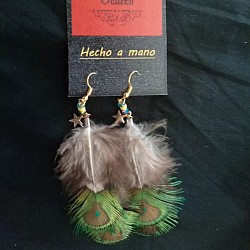 Pendientes de plumas.